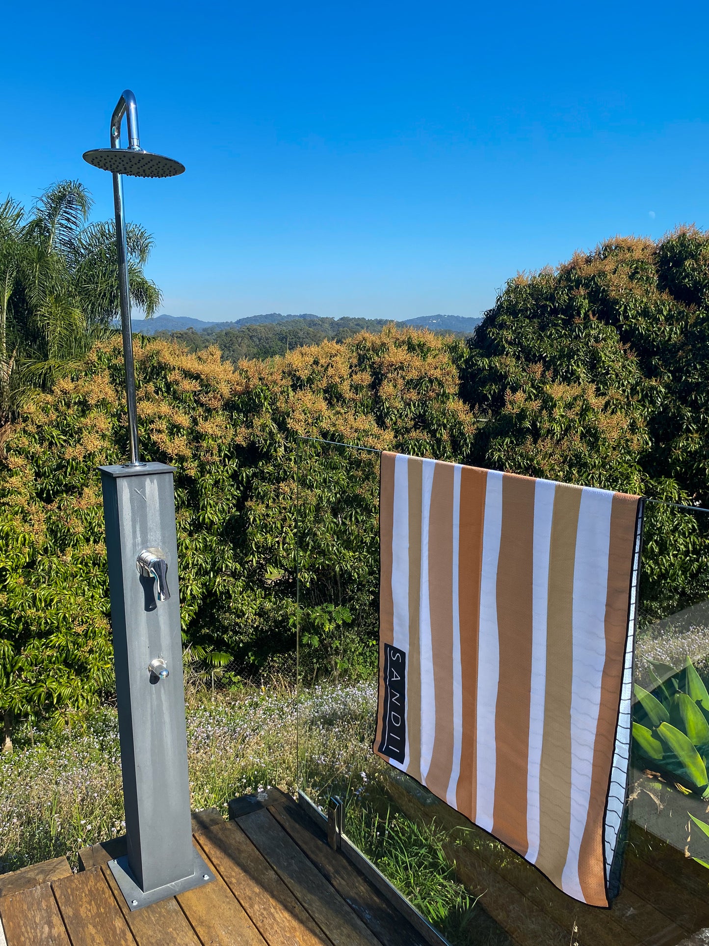 Rust Stripes Double Sized Beach Towel