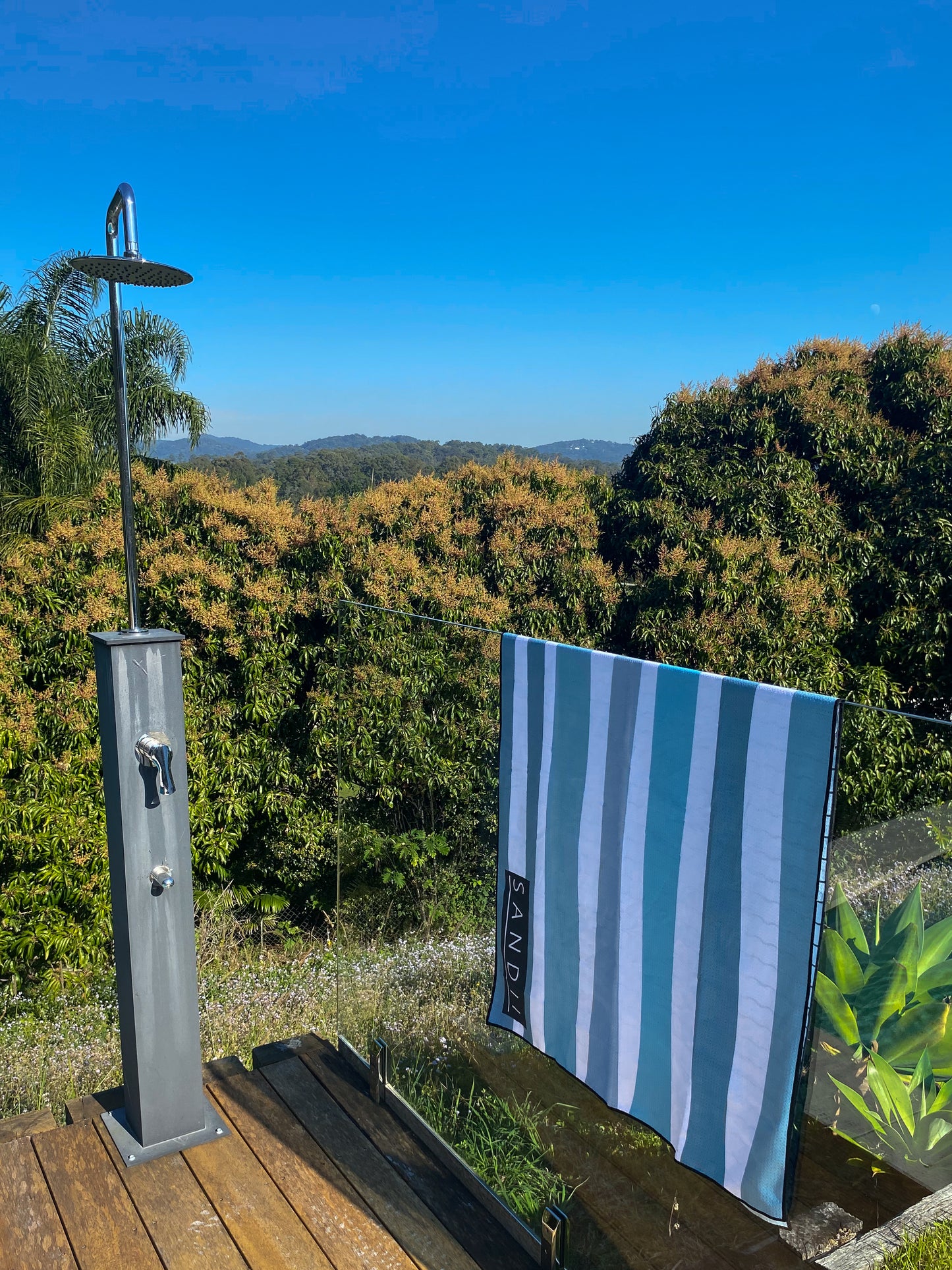 Blue Stripes Double Sized Beach Towel