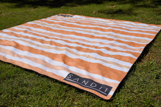 Rust Stripes Double Sized Beach Towel